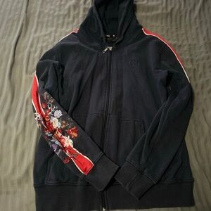 Criminal Damage Black Hoodie with Red Logo